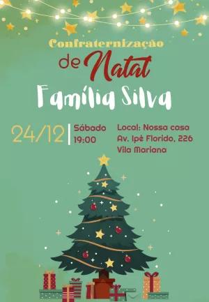 Convite de Natal com Árvore Festiva para Editar Online