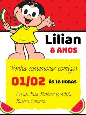 Convite de Aniversário Magali Editável Online para Imprimir