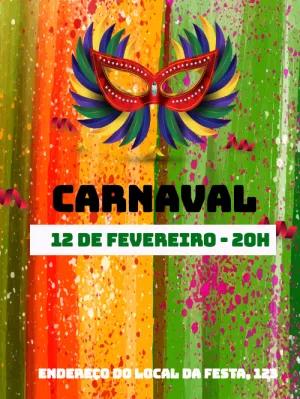 Convite de Carnaval com Máscara Vibrante para Editar Online