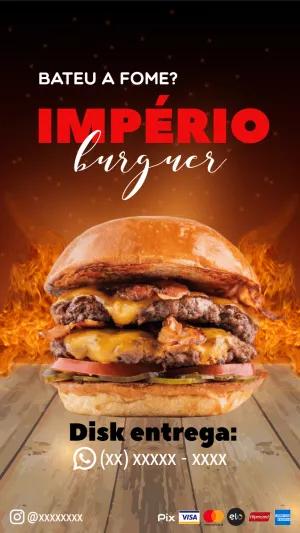 Flyer de Hamburgueria com Foto de Lanche para Editar Online