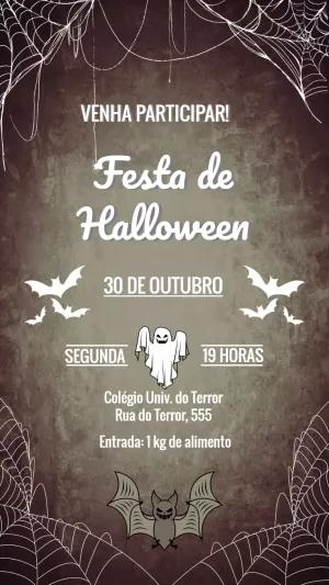 Convite de Halloween Assustador para Editar Online