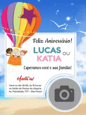 Convite Aniversário Mundo Bita com Foto para Editar Online
