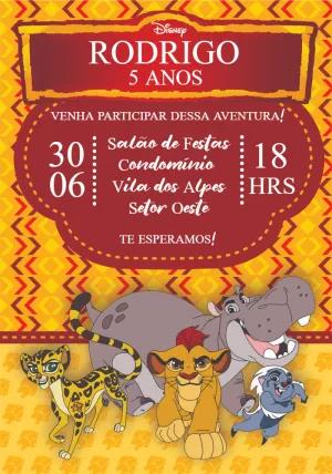 Convite de Aniversário A Guarda do Leão para Editar Online
