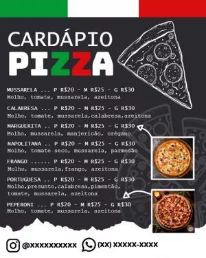 Cardápio de Pizzaria Moderno com Foto para Editar Online