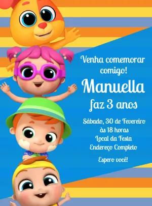 Convite de Aniversário Little Angels para Editar Online