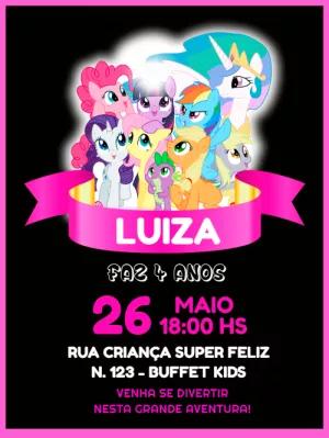 Convite de Aniversário My Little Pony para Editar Online