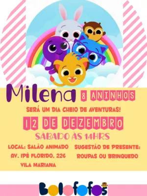 Convite de Aniversário Bolofofos para Editar Online