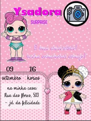Convite Aniversário LOL Surprise com Foto para Editar Online