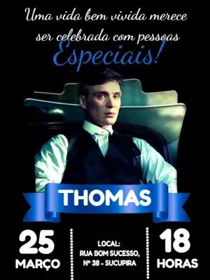 Convite de Aniversário Peaky Blinders para Editar Online