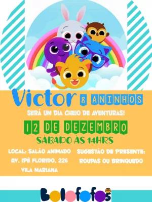 Convite de Aniversário Bolofofos para Editar Online