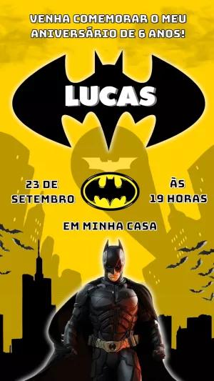 Convite de Aniversário Batman para Editar Online