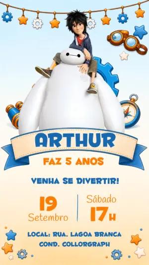 Convite de Aniversário Operação Big Hero Editável