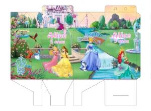 Caixa Milk Aniversário Princesas da Disney para Editar Online