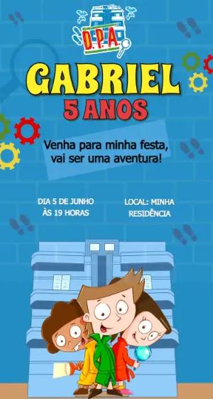 Convite de Aniversário D.P.A. Detetives para Editar Online