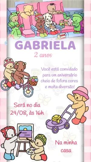 Convite Animado de Aniversário Estilo Bobbie Goods para Editar