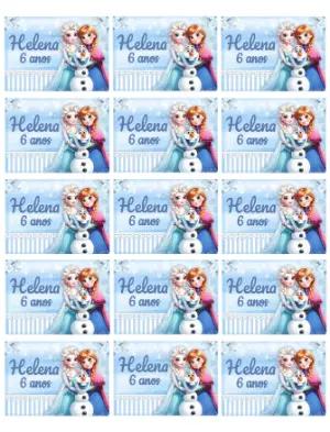 Etiqueta Editável Frozen para Aniversário Infantil