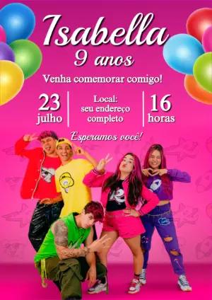 Convite Aniversário Emilly Vick com a Turma para Editar