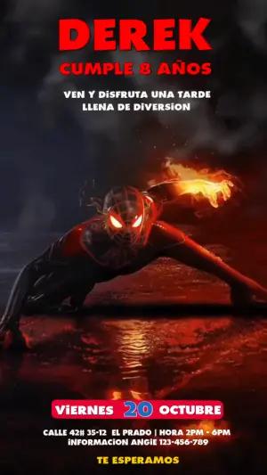 Video Invitación de Cumpleaños Spider-Man Miles Morales para Editar