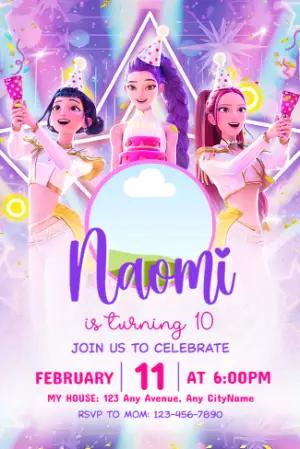 K-Pop Demon Hunter Birthday Party Invitation | Editable Template