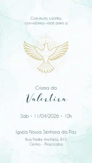 Convite de Crisma Espírito Santo Delicado para Editar Online