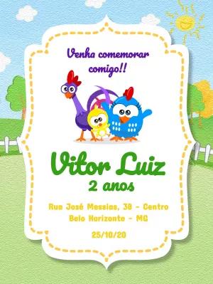 Convite de Aniversário Galinha Pintadinha para Editar Online