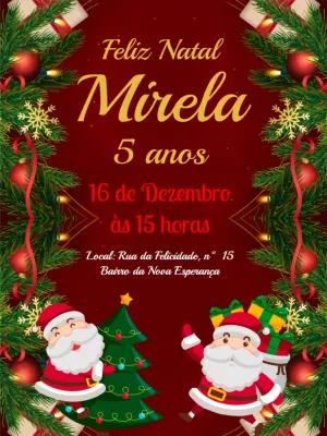 Convite Aniversário Natalino com Papai Noel para Editar Online