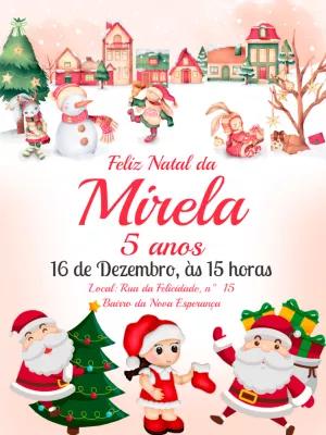 Convite Aniversário Natalino com Papai Noel para Editar Online