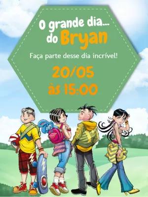 Convite de Aniversário Turma da Mônica Jovem para Editar