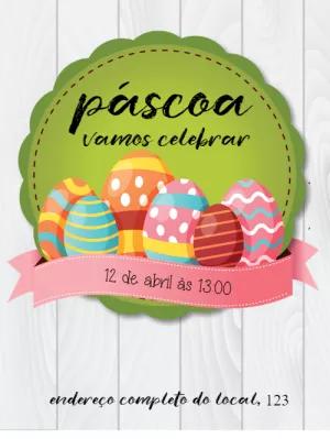 Convite de Páscoa com Ovos Coloridos para Editar Online