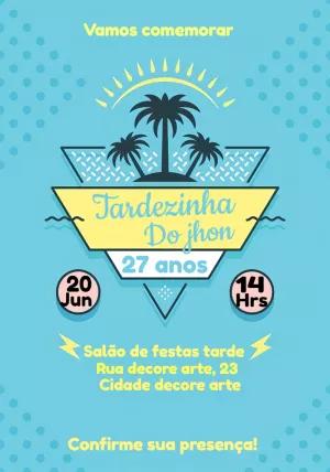 Convite de Aniversário Tardezinha Moderno para Editar Online