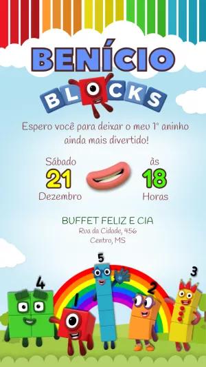 Convite de Aniversário Numberblocks para Editar Online