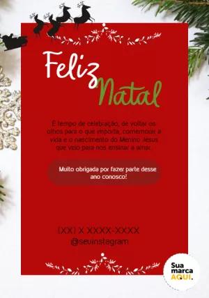 Cartão de Agradecimento de Natal Corporativo para Editar
