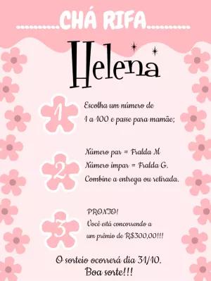 Convite Chá Rifa Floral Delicado para Editar Online