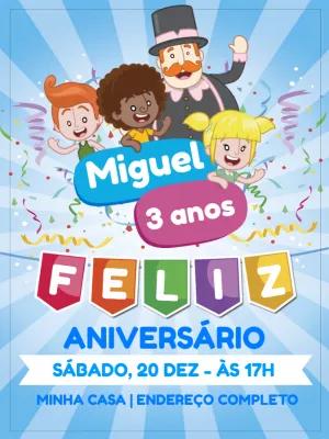 Convite Aniversário Mundo Bita com Personagens para Editar Online
