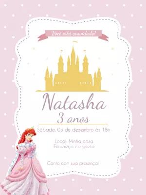 Convite Aniversário Princesa Ariel da Disney para Editar Online