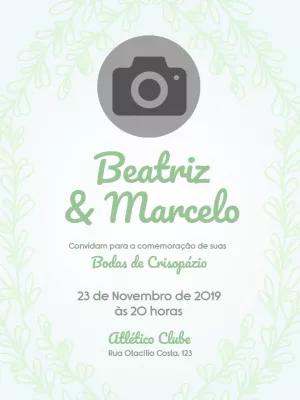 Convite Bodas de Crisopázio com Foto para Editar Online