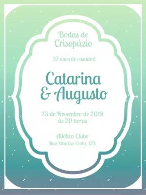 Convite Bodas de Crisopázio com Gradiente para Editar Online