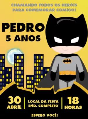 Convite Aniversário Batman Toy para Editar Online