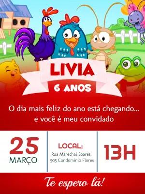 Convite Aniversário Galinha Pintadinha e sua Turma para Editar