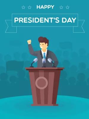 Editable President's Day Post with Illustration to Edit Online