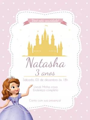 Convite Aniversário Princesa Sofia Editável Online