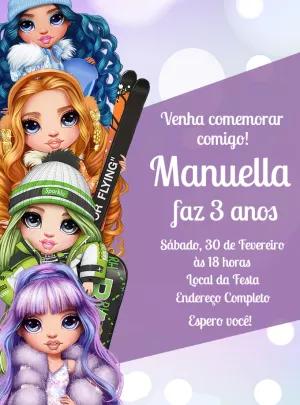 Convite de Aniversário Rainbow High Winter para Editar Online