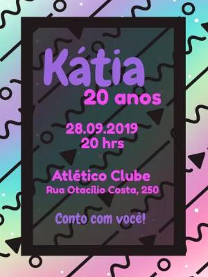 Convite de Aniversário Retrô Anos 80 para Editar Online