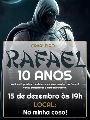 Convite Aniversário Cavaleiro da Lua para Editar Online