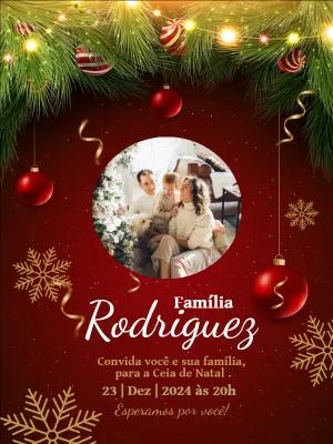 Convite de Natal com Foto Elegante para Editar Online