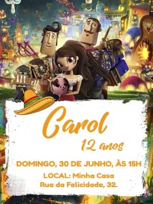 Convite de Aniversário Festa no Céu com Personagens Editável