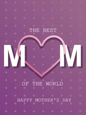 Happy Mother's Day Card with Heart to Edit Online