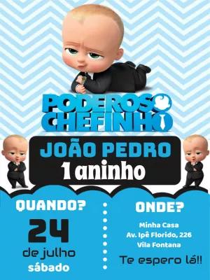 Convite Aniversário Poderoso Chefinho para Editar Online
