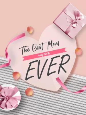 Mother's Day Card with Heart and Gifts to Edit Online