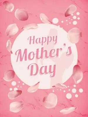 Happy Mother's Day Card with Pink Petals to Edit Online